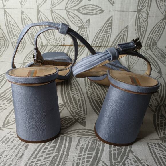 Sam Edelman Kia Heels Strappy Sandals Blue Strappy Round Heels - Picture 6 of 12